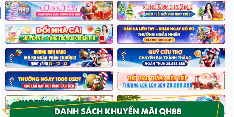 Khuyến Mãi QH88 - Kho Thưởng Siêu Chấn Động Năm 2025 3 Tiết lộ loạt khuyến mãi QH88 đặc sắc nhất cho tân binh