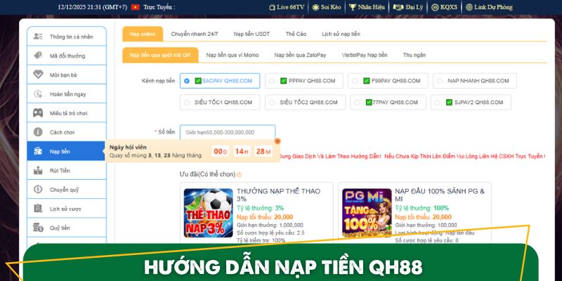 Điều kiện và điều khoản nạp tiền QH88 mà bạn cần biết